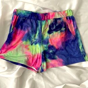 Tie dye Barbie shorts